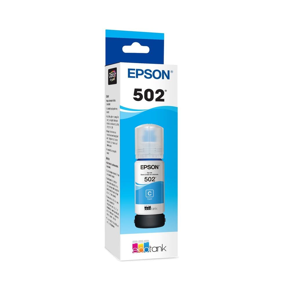 Garrafa de tinta Epson 502 EcoTank Ciano de capacidade ultra-alta