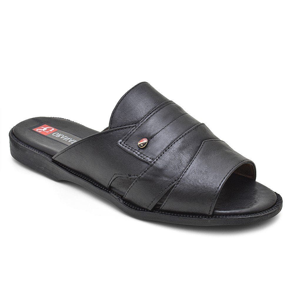 Sandalia Masculina Couro Cafe Marrom Claro Preto Extra Conforto Chinelo Granado