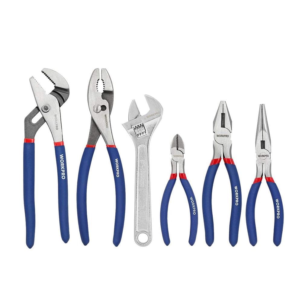 Conjunto de alicates e chaves WORKPRO de 6 peças para bricolage e uso doméstico