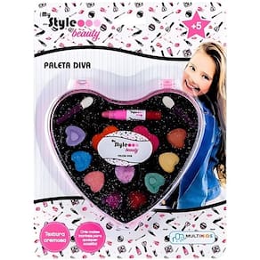 Kit Paleta De Maquiagem Infantil Diva Multikids My Style Beauty 5 anos+