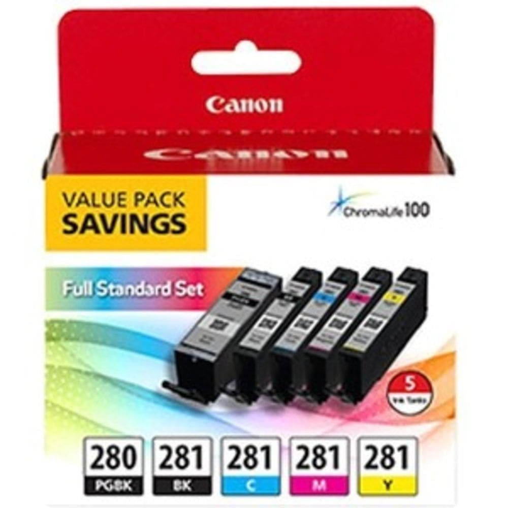 Pacote de tinta Canon PGI-280/CLI-281 5 cores para TS8120, TS6120