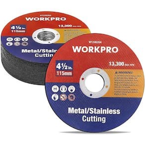 Rodas Cut-Off Wheels WORKPRO, pacote com 20 unidades para rebarbadora angular de 4,5 polegadas
