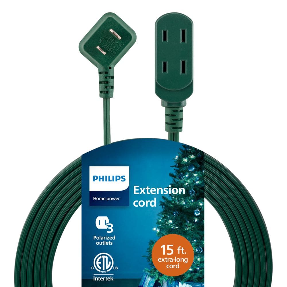 Cabo de extensão Philips SPS1032GE/27 15 pés 3 tomadas verde