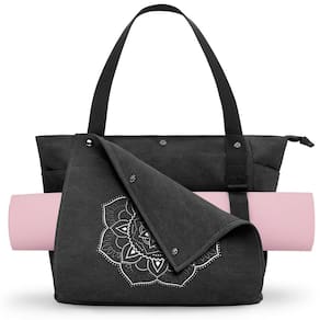 Bolsa de tapete de ioga Gonex Yoga Gym Bag Sacola de lona preta