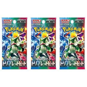 (3 pacotes) Jogo de cartas Pokémon TCG Japanese Scarlet & Violet SV1a Triple Beat Booster