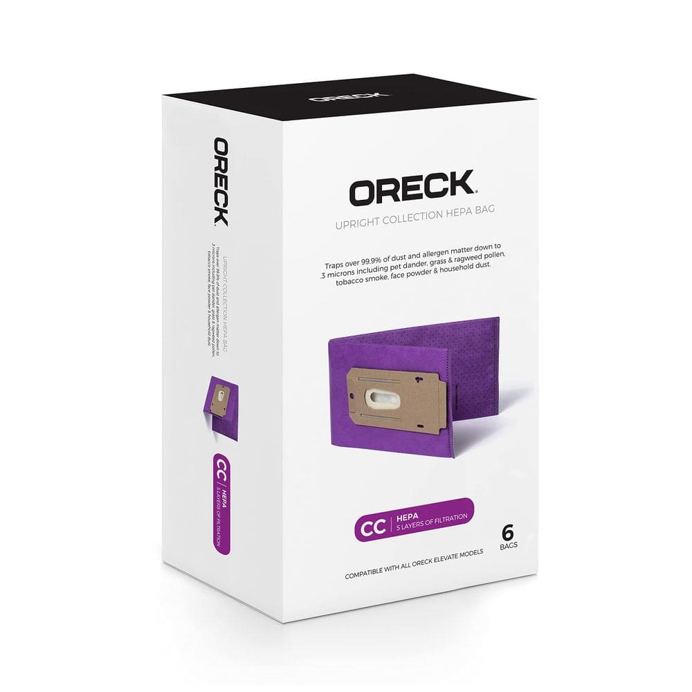 Bolsa de aspirador Oreck Type CC HEPA AK1CC6H, pacote com 6 unidades, roxa