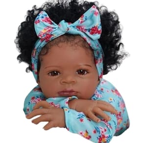 Bebê Reborn Menina Olhos Abertos Cabelo Implantado Artesanal Corpo De Pano Macio