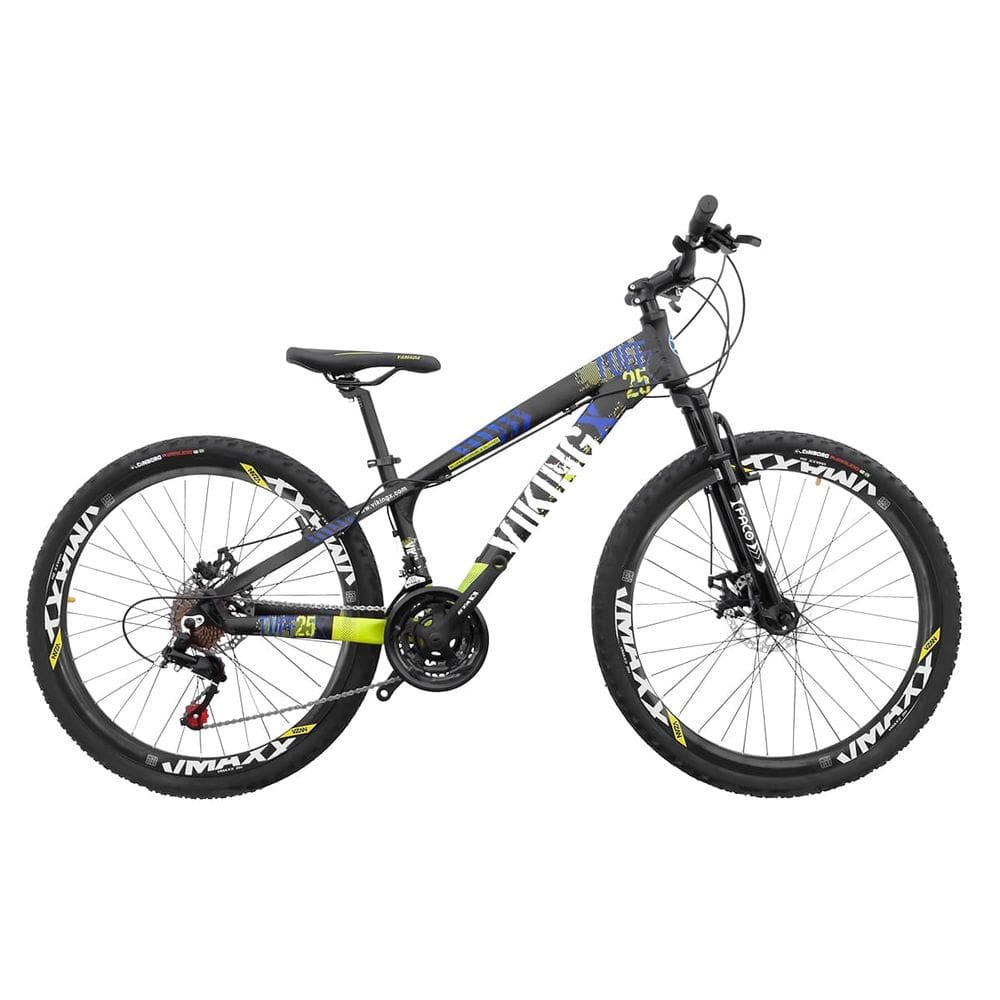 Bicicleta Aro 26 Alumínio Viking Tuff X 25 Freeride F. Disco 21V Grupo Shimano Tourney Suspensão Dianteira