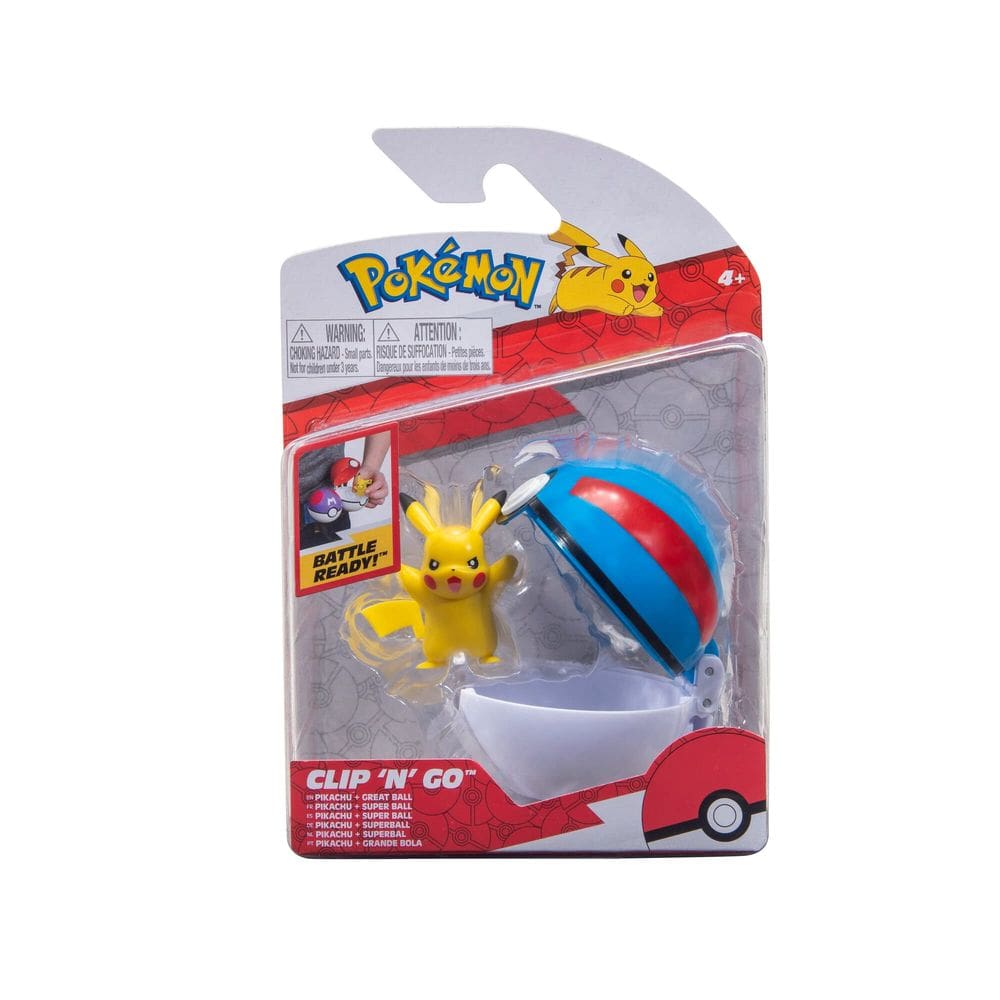 Toy Pokémon Clip `n`Go Pokéball Pikachu com Good Ball de 5 cm