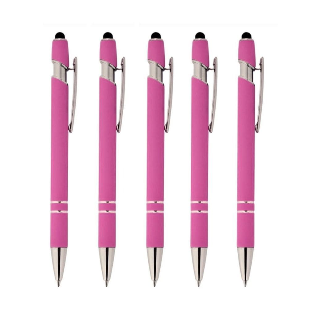 Kit 5 Canetas Metálicas Touch Esferográfica 2 Em 1- Elegânte