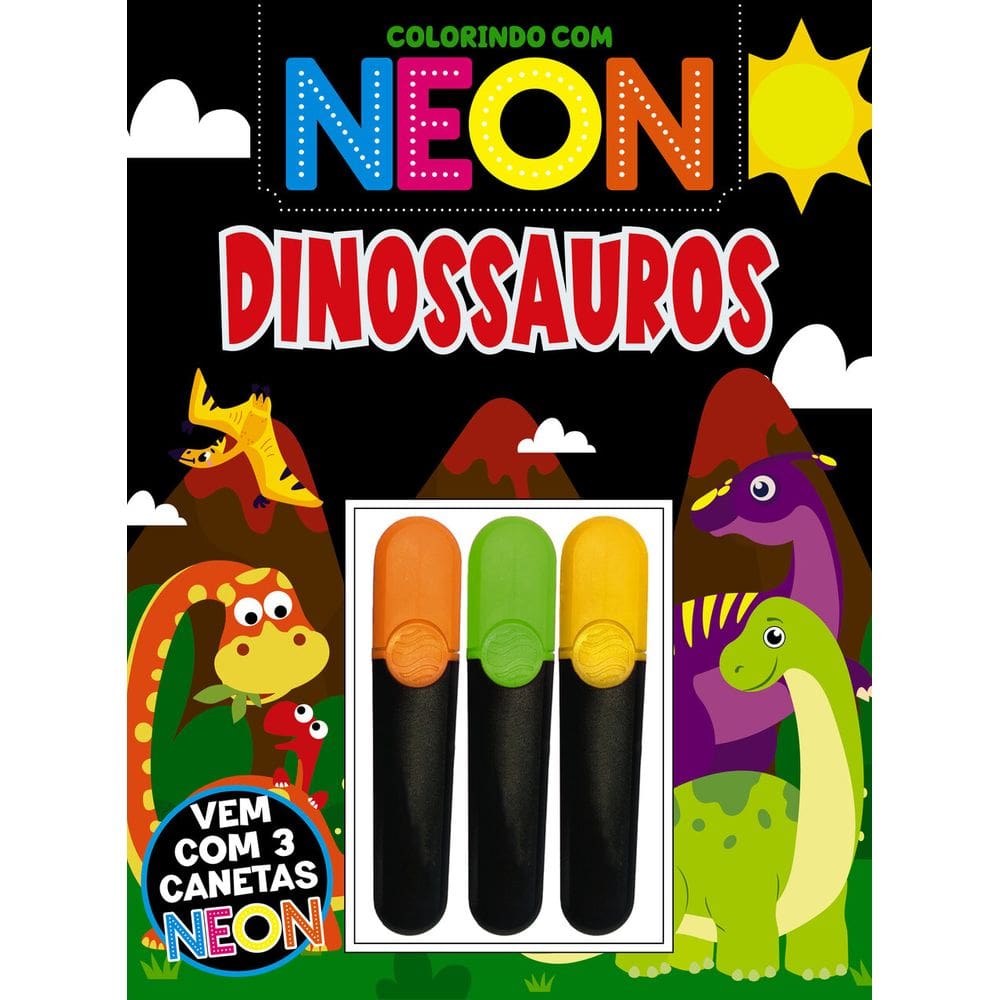 Colorindo com Neon - Dinossauros