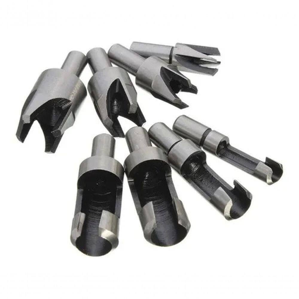 Kit 04 Brocas P/ Cavilhas + 4 Cortadores Tapa Furos