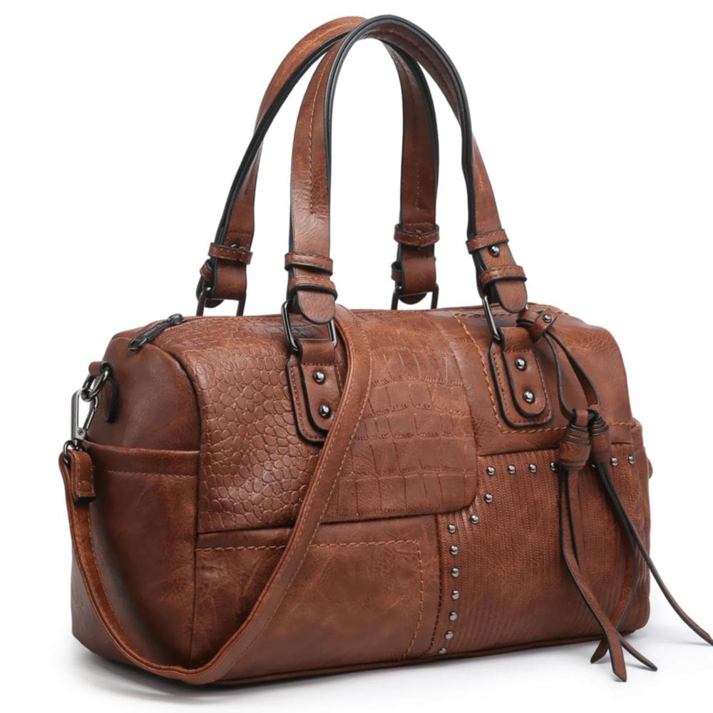 Bag Dasein Women Soft Vegan Leather Barrel Coffee