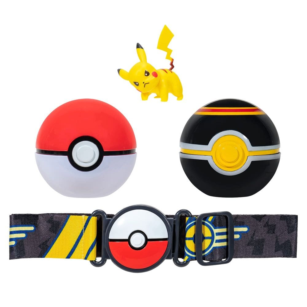 Conjunto de cintos Pokémon Clip `N` GO com boneco de batalha Pikachu