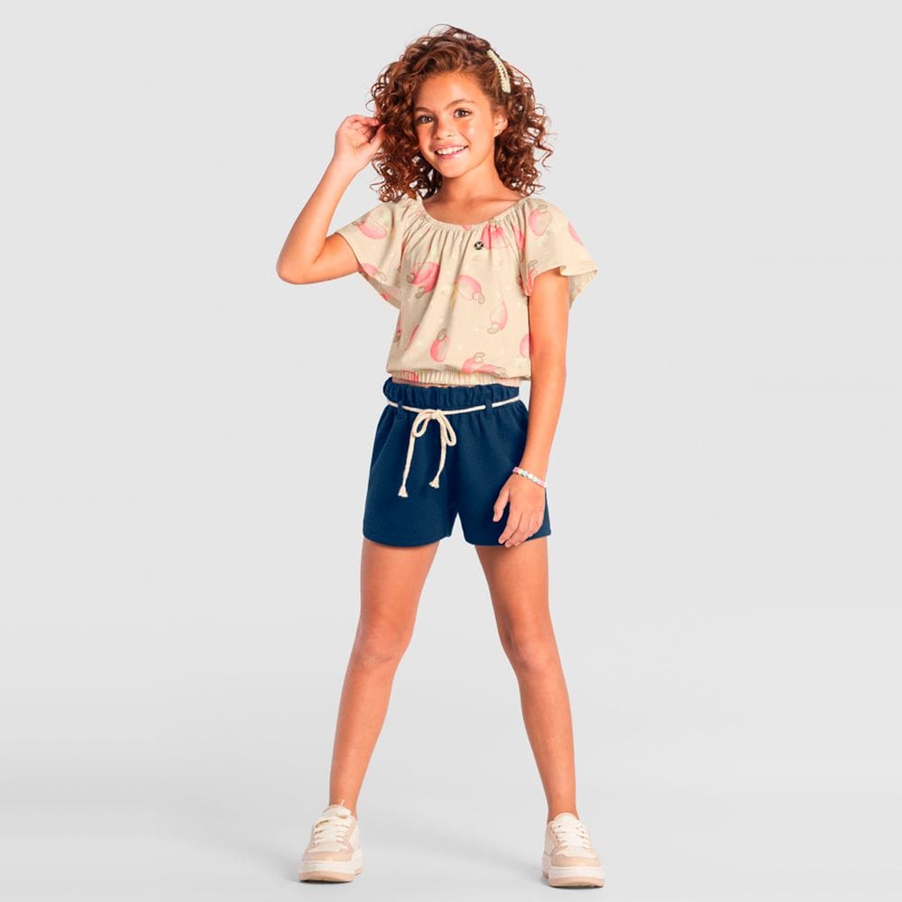 Conjunto infantil menina estampado Brandili