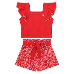 Conjunto infantil menina de florzinhas Mundi