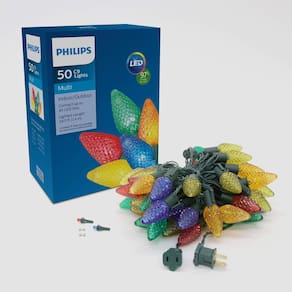 Luzes de Natal Philips 50 LED Warm White C9 facetadas