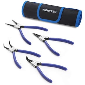 Conjunto de alicates Snap Ring WORKPRO de 4 peças de 7 polegadas com bolsa