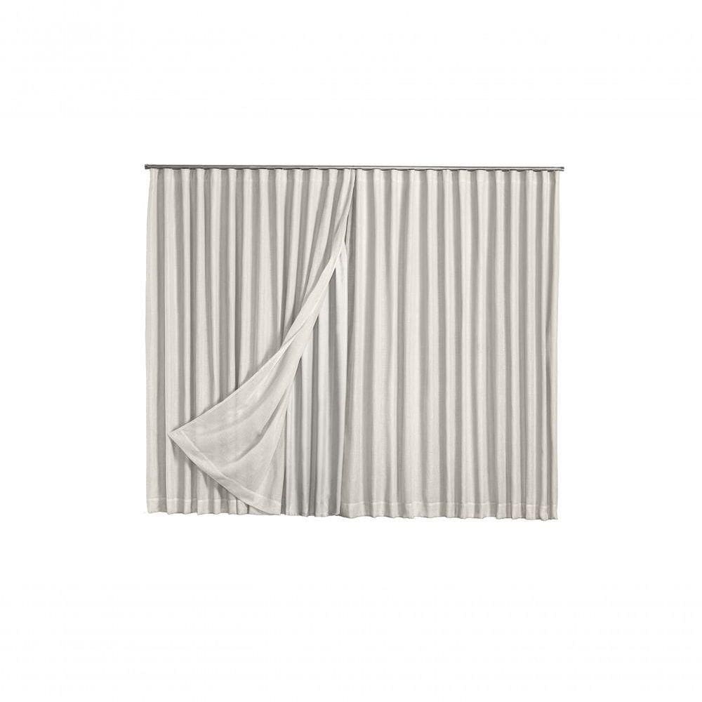 Cortina Microfibra Com Linho 3,00x2,30 Para Trilho Suíço
