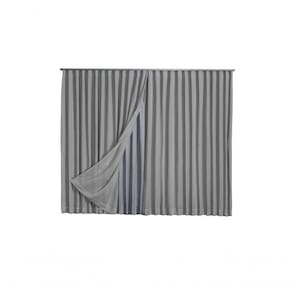 Cortina Microfibra Com Linho 5,00x2,80 Para Trilho Duplo cinza