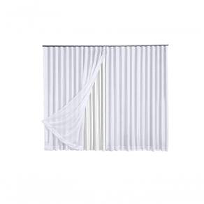 Cortina Microfibra Com Voil 5,00x2,80 Para Trilho Suíço branco