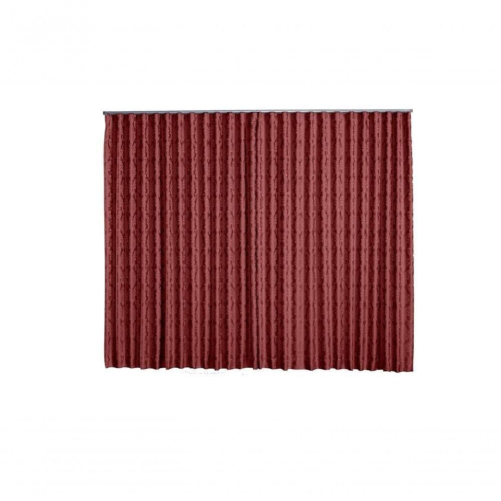 Cortina Jacquard 3,00x2,70 Para Trilho Suíço vermelho
