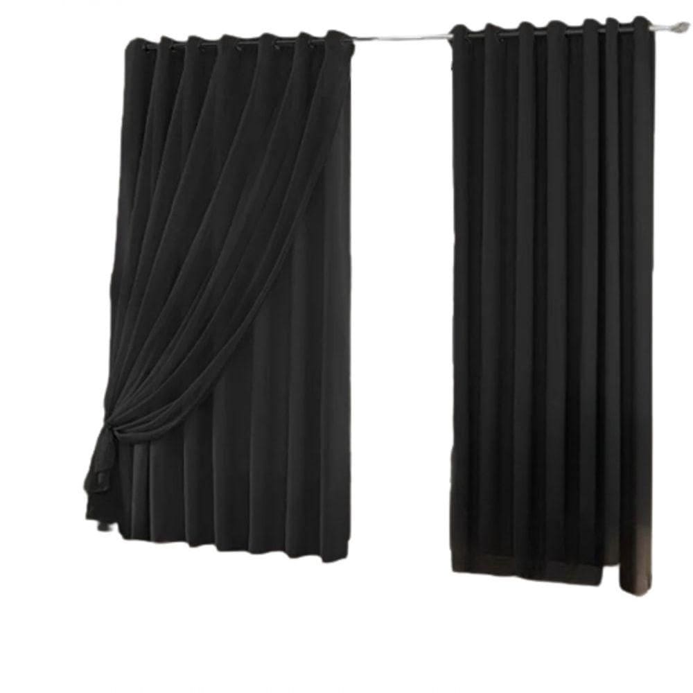 Cortina Blackout Com Voil 5,00x2,30 Para Trilho Duplo