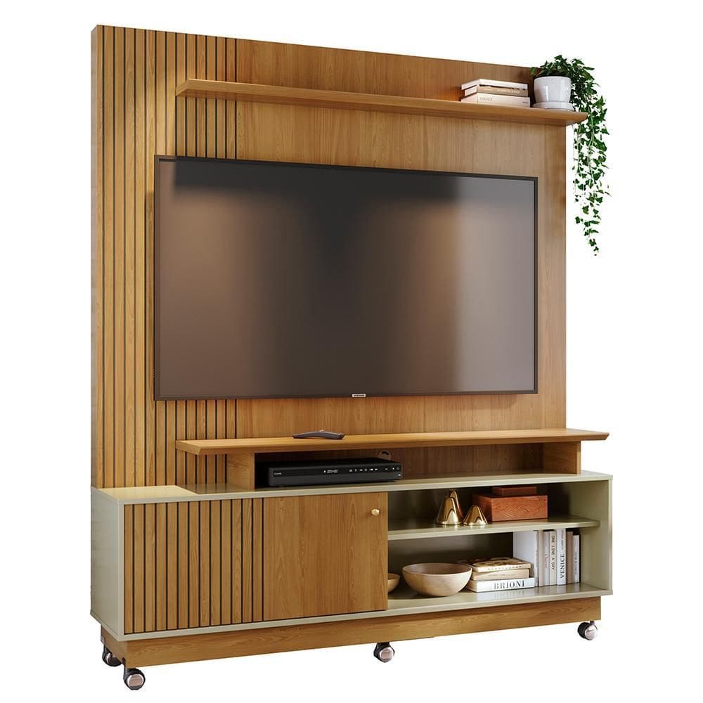 Estante Home Theater Ares para TV até 75” com Rodízios - Madetec