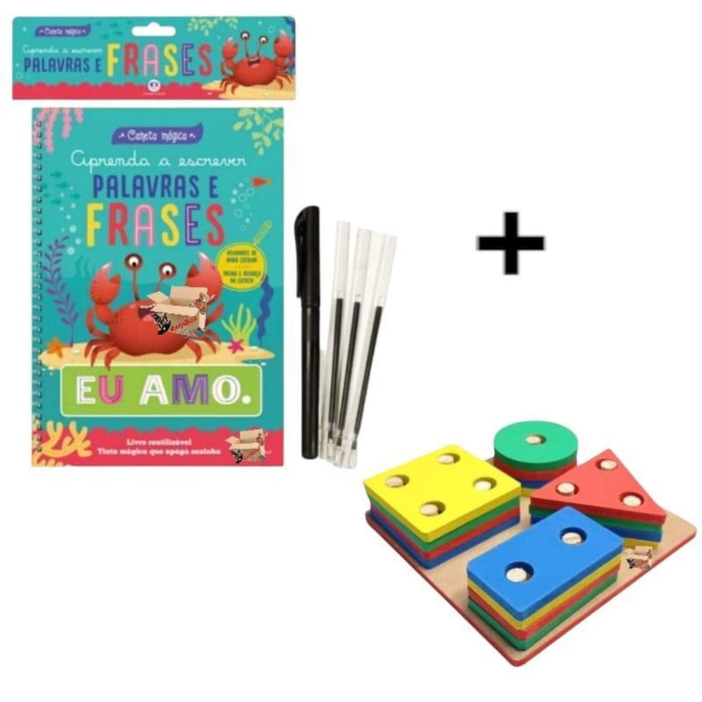 Kit Livro Infantil Com Caneta Mágica + Prancha De Seleção