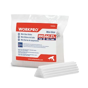 Bastões de cola quente WORKPRO 0,27 x 10 cm, 200 unidades para artesanato DIY