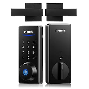 Conjunto de fechaduras de porta com impressão digital Philips 1000 Series com 2 alças
