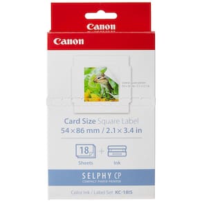 Adesivo Canon KC-18IS, tamanho de cartão, etiqueta quadrada, 18 folhas