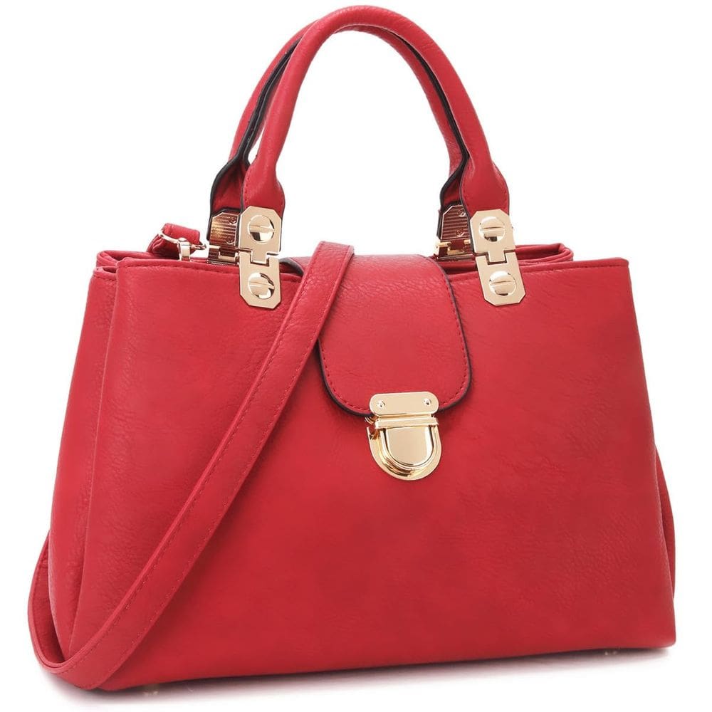Bolsa Dasein Satchel Top Handle Purse Sacola de couro vegano vermelho