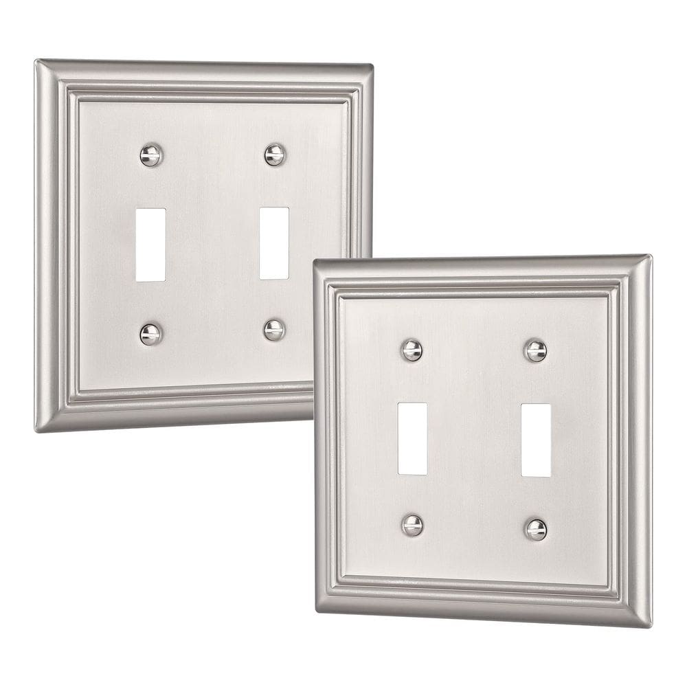 Placas de parede DEWENWILS Double Toggle Brushed Nickel, pacote com 2