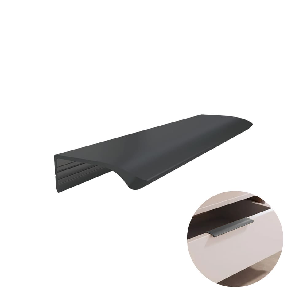 Puxador Aluminio Luna Titânio Fosco 150mm Rometal