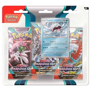 Pacote com 3 Pokémon TCG Blister Paradox Rift com Cetitan