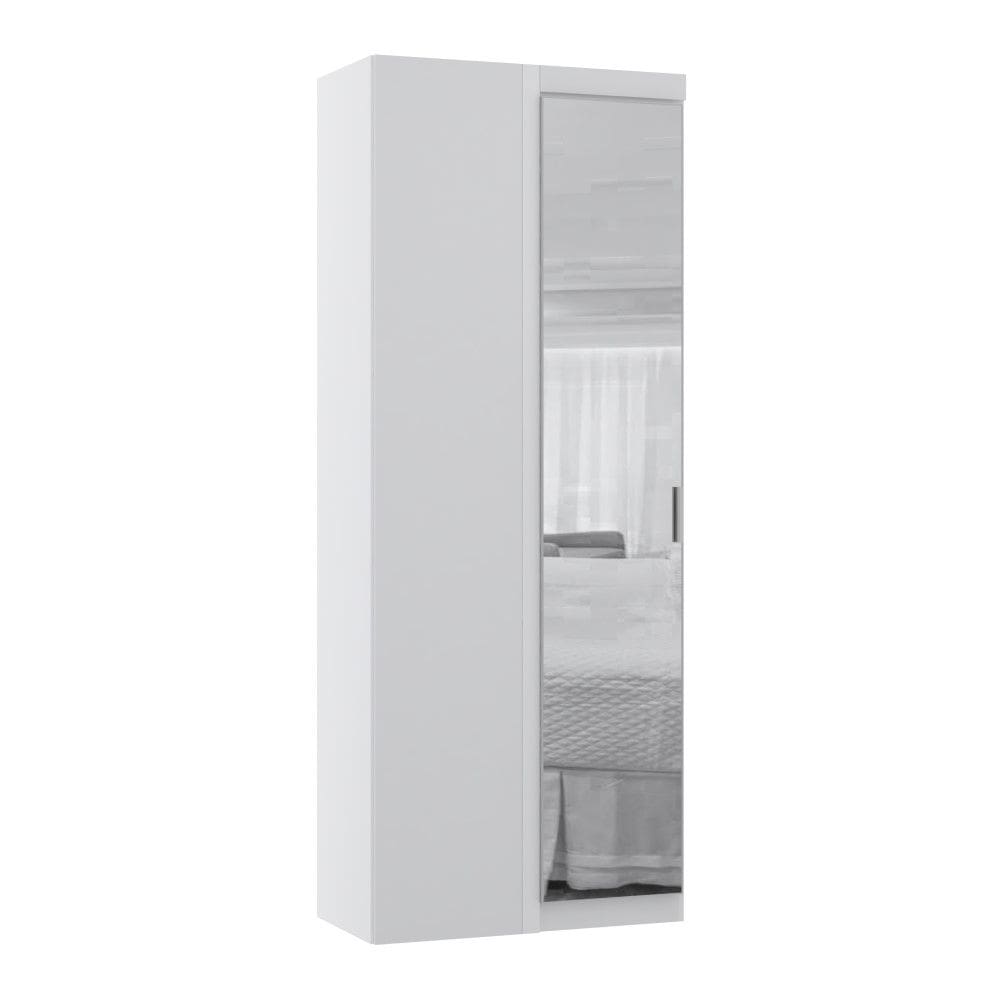 Guarda Roupa Modulado Alpes 1 Porta Canto Reto c/ Espelho - Módulo Luciane