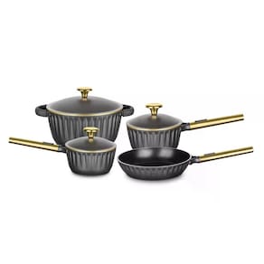 Conjunto de Panela 4 Peças Concept Gold MTA Preto e Dourado
