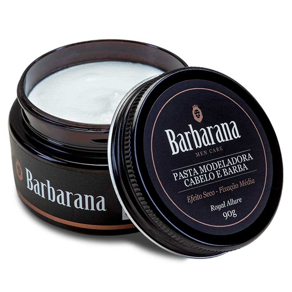 Pasta Cabelo e Barba Efeito Seco - Fixação Média Royal Allure 90g Barbarana