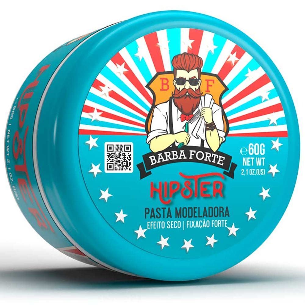 Pasta Capilar Hipster Efeito Seco Fixação Forte 60g Barba Forte