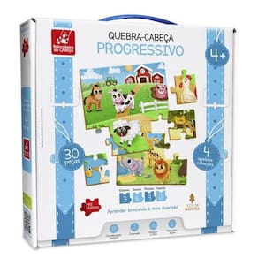 Quebra-Cabeça Progressivo 30 Peças Brincadeira de Criança 2167
