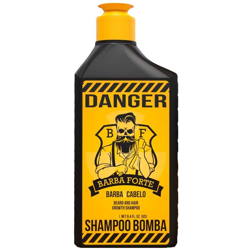 Shampoo Viagem Bomba Danger Barba e Cabelo 90mL Barba Forte