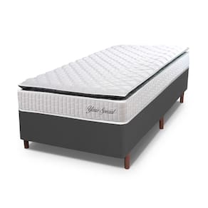 Cama Box Baú Solteiro Hellen Colchão com Molas Ensacadas Yaris Pillow Top 88x188x61cm
