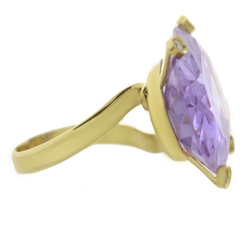 Anel Max Ametista Diamantes Brilhantes Extra Ouro 18k J25000