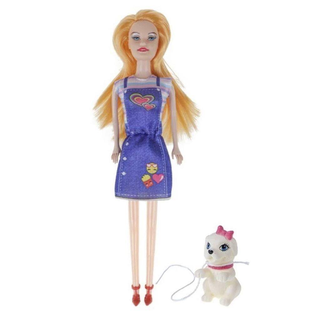 Boneca Princesa Caozinho Pet Cachorro Infantil Brinquedo Divertido Animado