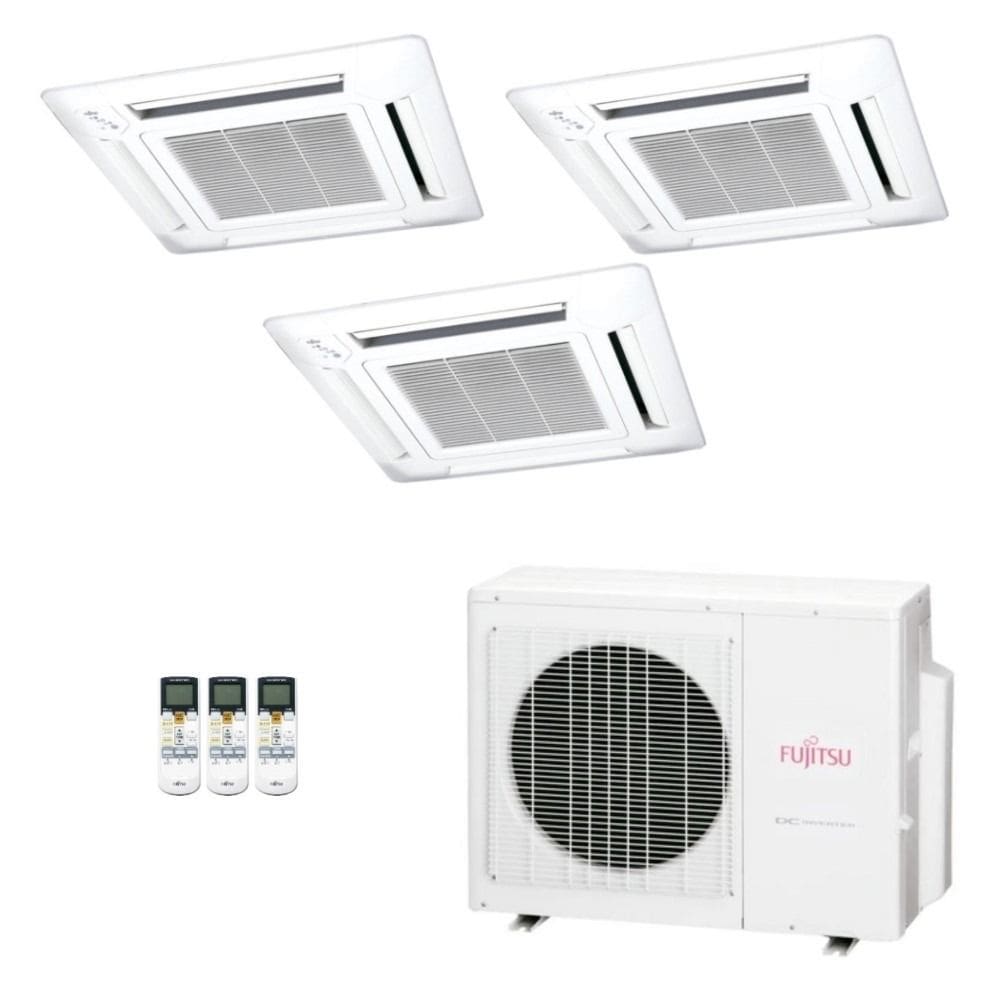 Ar-Condicionado Multi Split Inverter Fujitsu 18.000 (3x Evap Cassete 4 Vias 9.000) Quente/Frio 220V
