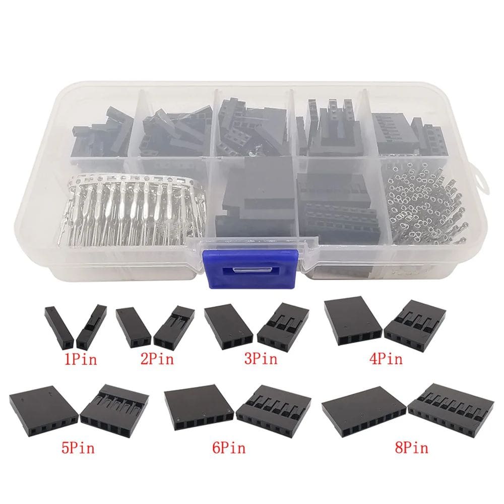 KIT 310X CONECTORES DUPONT VARIADOS 2.54mm 250V 3A COM PINOS MACHO/FEMEA