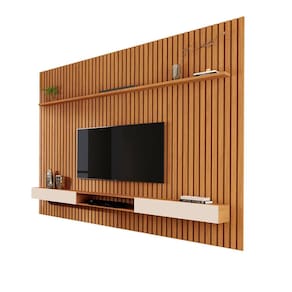 Painel Ripado Grande TV Até 75" 2.2 Nature Off White Valerius Shop JM