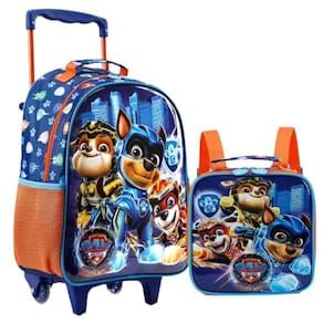 Kit Mochila Rodinhas Lancheira Patrulha Canina Infantil Escolar Xeryus