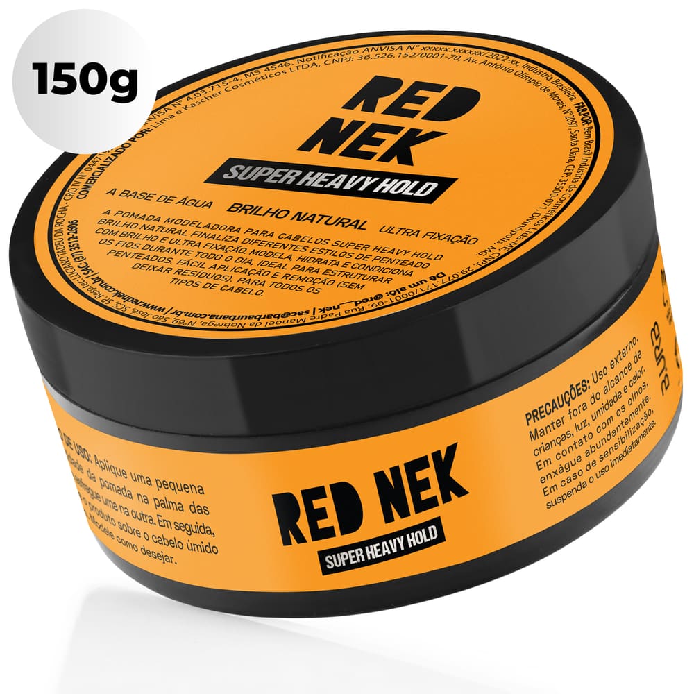 Pomada Super Heavy Hold Brilho Natural Ultra Fixação 150g Red Nek